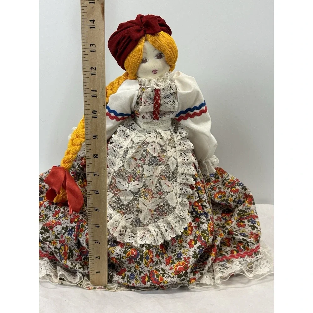 Vtg Russian Tea Doll Cozy Cover Folk Art Grandma Core Kitschy Handmade Insulated